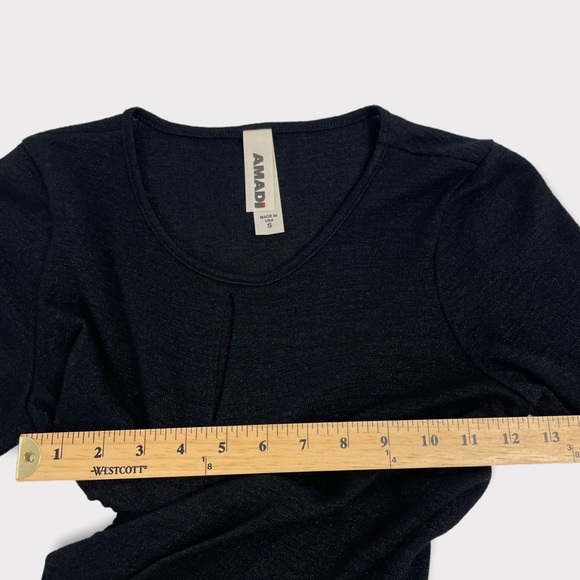 AMADI Black and Tan Cross Wrap‎ Knee Length Dress - Picture 5 of 8